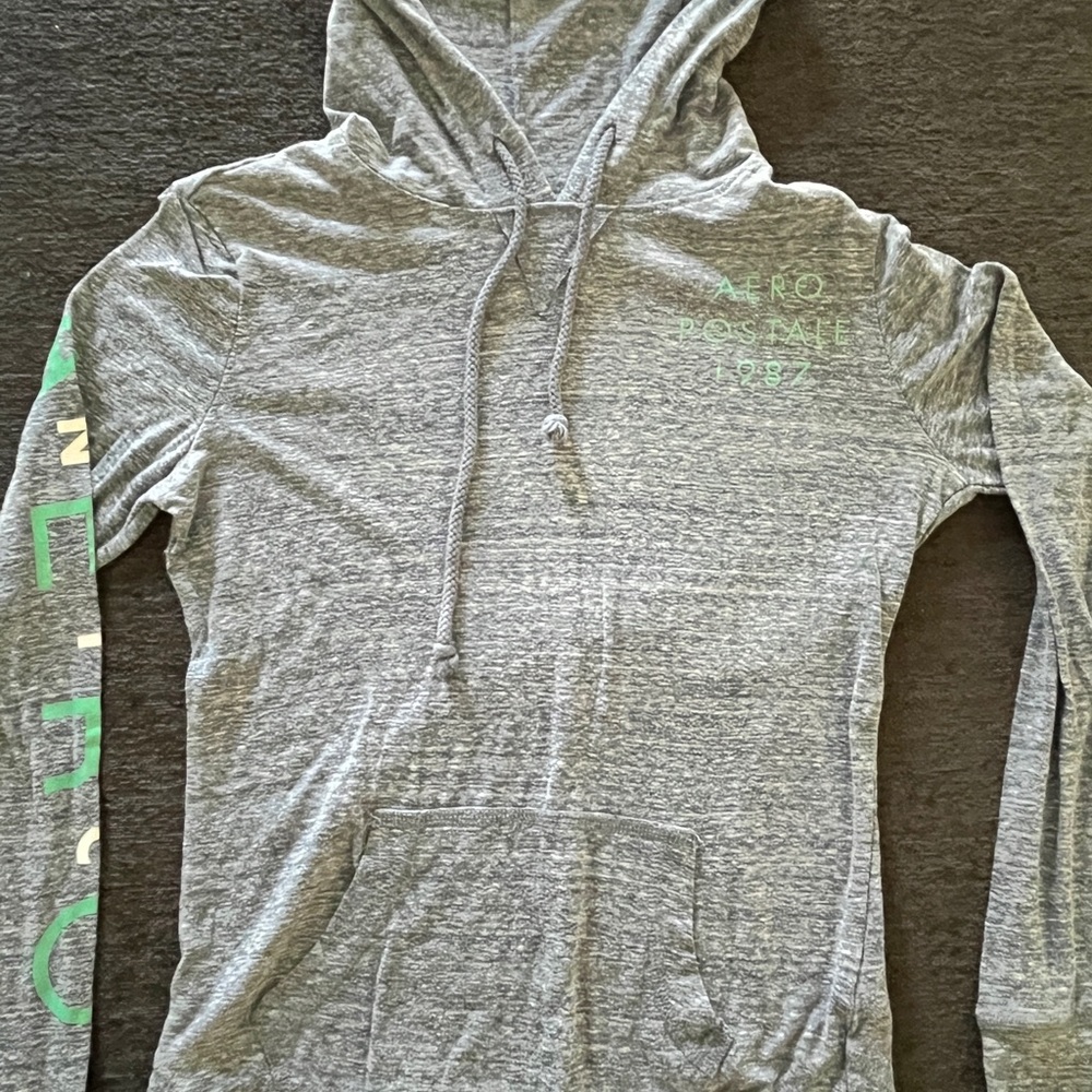 Aeropostale Gray Hooded Long Sleeve